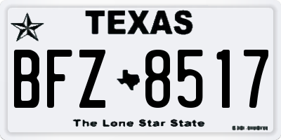 TX license plate BFZ8517