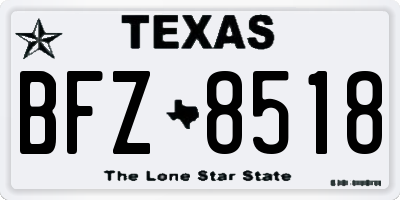 TX license plate BFZ8518