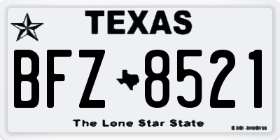 TX license plate BFZ8521
