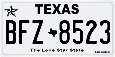 TX license plate BFZ8523
