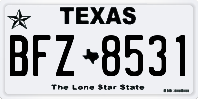TX license plate BFZ8531