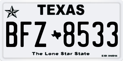 TX license plate BFZ8533