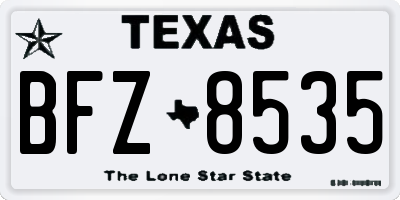 TX license plate BFZ8535