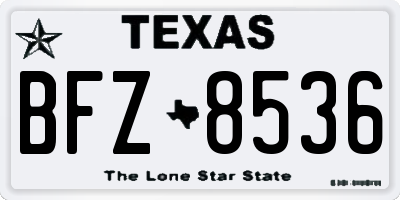 TX license plate BFZ8536