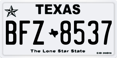 TX license plate BFZ8537
