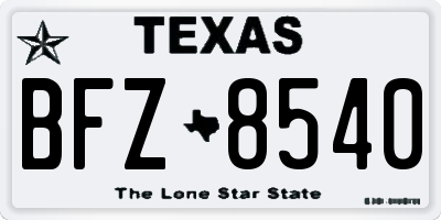 TX license plate BFZ8540