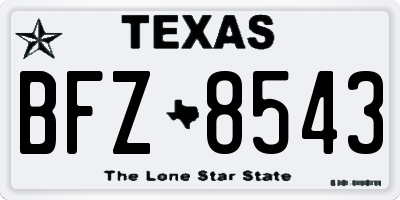 TX license plate BFZ8543