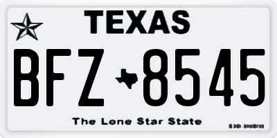 TX license plate BFZ8545
