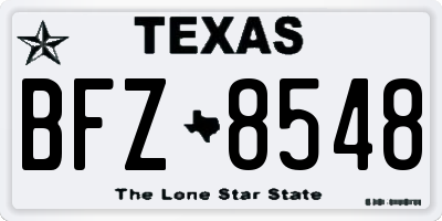 TX license plate BFZ8548