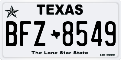 TX license plate BFZ8549