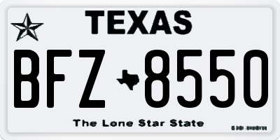 TX license plate BFZ8550