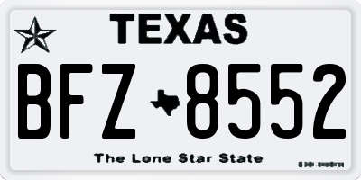 TX license plate BFZ8552