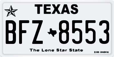 TX license plate BFZ8553