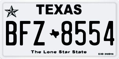 TX license plate BFZ8554