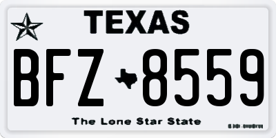TX license plate BFZ8559