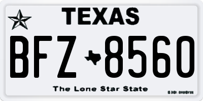 TX license plate BFZ8560
