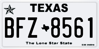 TX license plate BFZ8561