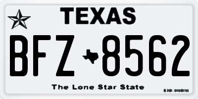 TX license plate BFZ8562
