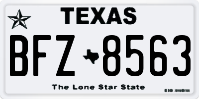 TX license plate BFZ8563