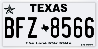 TX license plate BFZ8566