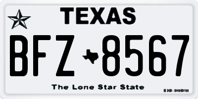 TX license plate BFZ8567