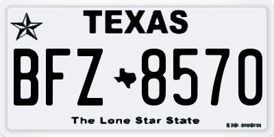 TX license plate BFZ8570