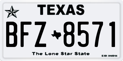 TX license plate BFZ8571