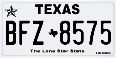 TX license plate BFZ8575