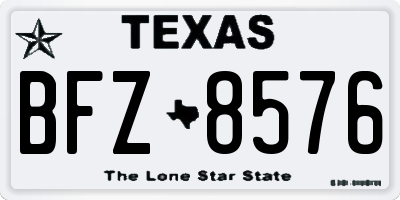 TX license plate BFZ8576