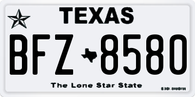 TX license plate BFZ8580