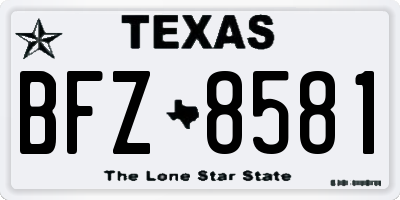 TX license plate BFZ8581