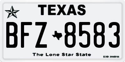 TX license plate BFZ8583