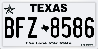 TX license plate BFZ8586
