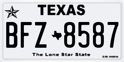 TX license plate BFZ8587