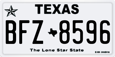 TX license plate BFZ8596