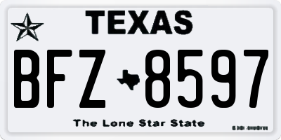 TX license plate BFZ8597