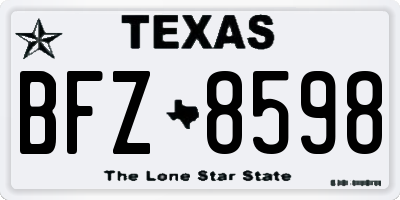 TX license plate BFZ8598