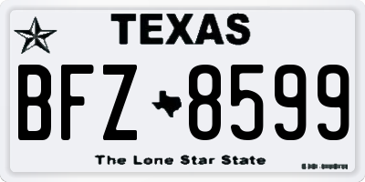TX license plate BFZ8599
