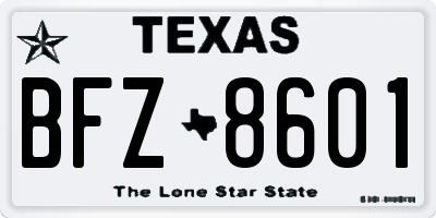 TX license plate BFZ8601