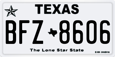 TX license plate BFZ8606