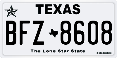 TX license plate BFZ8608