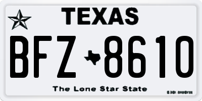 TX license plate BFZ8610