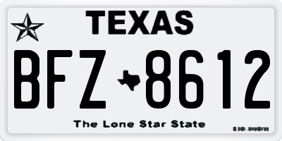 TX license plate BFZ8612