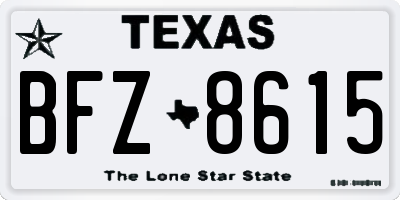 TX license plate BFZ8615