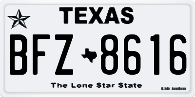 TX license plate BFZ8616