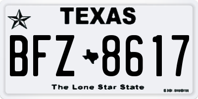 TX license plate BFZ8617