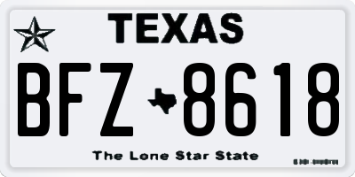 TX license plate BFZ8618