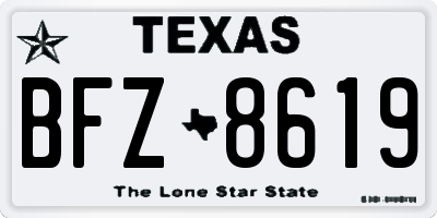 TX license plate BFZ8619
