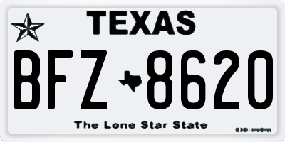 TX license plate BFZ8620