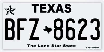 TX license plate BFZ8623
